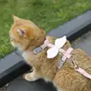Coleira para gato para evitar fuga, peitoral ajustável para passear com gatos, coleira durável para gato de estimação para evitar fuga