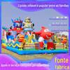Trampolim Inflável Grande Infantil para Exterior Castelo Inflável Travesso Escorrega Inflável Barraca Quadrada Inflável para Exterior Castelo Inflável