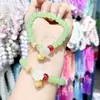 Nuevo brazalete de ágata imitación jade para mujer, con un fresco y sencillo colgante de vaina de loto y cuentas de disco, un regalo para amigas y estudiantes