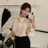 En stock diseño de nicho elegante francés estilo coreano blusa de corbata de lazo atmosférica camisa de manga larga para mujer