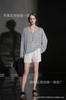 Shorts de linho com design listrado e cintura elástica para mulheres, versátil para o trabalho, estilo francês reto, novo estilo clássico para primavera e verão