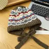 Gorro de Punto Otoño Invierno Cálido Protección para las Orejas Gorro de Lana Pasamontañas Gorro Versátil Japonés para Mujer Lindo Gorro de Punto Engrosado