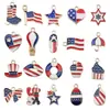 Venda Quente Transfronteiriça Pingente de Gota de Óleo Ouro KC Bandeira Americana Chapéu Estrela de Cinco Pontas Balão de Ar Quente Acessórios de Joias Criativas DIY