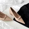 En stock Versión de Piel de Oveja ~ Elegante Zapato Mary Jane Elevado con Lazo Puntiagudo para Mujer, Boca Baja Slip-on, Zapatos Franceses