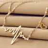 Moda de Corea del Sur collar ECG imitación acero de titanio oro rosa 18K colgante femenino cadena de clavícula joyería