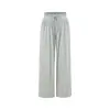 Estilo puramente seductor, escote corazón fruncido tridimensional, camiseta corta de manga corta + pantalones anchos holgados con caída natural, conjunto para mujer