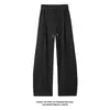 Pantalones de Chándal Pesados Estilo Americano con Corte Diagonal y Dobladillo Curvo para Hombre, Marca de Moda Otoñal, Pantalones Largos Deportivos con Caída, Pantalones Casuales de Corte Limpio