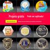 Metal emblema da empresa personalizado emblema da escola comemorativo fabricante de zinco liga cega caixa de esmalte broche de presente