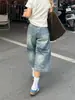 Shorts Vaqueros Scimitar con Estilo High Street Americano para Mujer, Versátiles de Verano Casual de Cintura Alta Holgados Adelgazantes Pantalones Acampanados Cortos