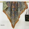 Nuevo Pañuelo Cuadrado de Terciopelo Impreso por Ambos Lados para Mujer, Estilo Coreano Retro Patrón de Espiga 90 Pañuelo de Seda con Elegante Chal Lote