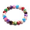 Pulsera de equilibrio para yoga de venta caliente transfronteriza 7 mm elefante tortuga piedra colorida imitación Turquesa blanca pulsera elástica al por mayor