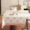 Toalha de Mesa Floral Fresca Impermeável à Prova de Óleo Isolante Térmico 2026 Luxo Leve Ambiente de Alto Padrão Quadrada Lavável para Mesa de Café