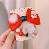 Grampo de cabelo de laço duplo estilo coreano, bola de cabelo infantil, grampo de cabelo fofo de princesa de Natal, acessórios de cabelo 2024, fronteira cruzada