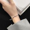 Pulsera de Plata 925 con Lazo de Diamante Flash para Mujer Diseño Simple Estilo ins Nicho Elegante Fresco Moda Pulsera Estilo Frío