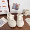 Zapatos Blancos de Suela Gruesa Color Blanco Leche para Mujer Ugly Cute 2025 Primavera Nuevos Chic Nicho Estilo Coreano Zapatos de Plataforma Zapatos Deportivos de Pan