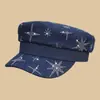 Novo Chapéu Flat Top com Borboleta de Strass para Mulheres, Chapéu de Sol da Moda e Versátil para Primavera e Verão, Chapéu Newsboy para Lazer ao Ar Livre com Proteção Solar