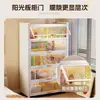 Estantería de acero con múltiples niveles y puertas, estantería para niños integrada en la pared, vitrina a prueba de polvo, estante de almacenamiento de pie