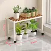 Novo Modelo 2025 Carrinho de Flores com Rodas para Sala de Estar, Suporte de Chão, Rack de Armazenamento Móvel para Varanda, Suporte de Vasos de Flores Escalonado Multicamadas