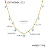 Collar Midoduo hecho a mano con cuentas de piedra natural para la clavícula, ultrafino, doble capa, color dorado de 18 quilates, que conserva el color