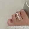 Anillo de Perlas de Alta Gama con Apertura Ajustable, Estilo Fresco, Diseño de Nicho, Anillo para Dedo Índice para Mujer