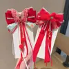 Horquilla para el Cabello con Cinta de Lazo Estilo Antiguo Accesorios para el Cabello Niños Nuevo Año Rojo Festivo Horquilla Niña Traje Han Tocado
