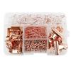 500 Peças de Clips de Papel Ouro Rosa, Clips de Cauda, Clips de Pasta, Clips de Papel Transparentes, Tachinhas, Conjunto de Papelaria para Escritório e Estudo