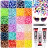 Rhinestones de Resina Ab Coloridos Mistos Brilhantes Transfronteiriços de 3mm com Fundo Plano para Decorações de Celular, Rhinestones de Gelatina, Acessórios DIY, Rhinestones para Nail Art