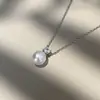 Colar Gargantilha com Pingente de Pérola Imitação e Zircônia Moda Feminina Versão Coreana Luxo Leve High-End Personalidade Versátil Corrente para Clavícula