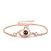 Pulseira de Projeção em Prata S925 Feminina 100 Eu Te Amo Pulseira Criativa Simples Temperamento Comércio Exterior Foto Personalizada Texto