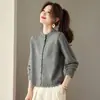 Cárdigan de Punto con Cuello Redondo 2026 para Mujer, Estilo Corto, Nuevo Ajuste Holgado, Camisa Base Naranja, Suéter Abrigo de Moda y Elegante