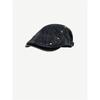 Sombrero de copa grande estilo retro con remaches sombrero hacia adelante para mujer todo a juego estilo británico gorro de mezclilla lavado cara pequeña sombrero de pintor