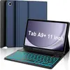Adequado para Tablet Samsung A9Plus 11 polegadas Capa Protetora com Teclado Bluetooth Retroiluminado, Capa de Couro com Suporte para Caneta, Transfronteiriço A11+