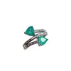 Anillo de Esmeralda Natural Transfronterizo Accesorios para Mujer Nicho Gama Alta Joyería de Plata 925 6*6 Joyería de Lujo Venta Directa de Fábrica