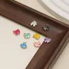 Pingente de Peixe de Desenho Animado em Aço Inoxidável Pingente Dupla Face Esmaltado DIY Colar Brincos Fofos Frescos Acessórios de Joias Venda por Atacado