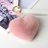 Celebridade da Internet Moda Comércio Exterior Pelo de Coelho Rex Chaveiro em Formato de Coração Pingente de Pelo Pelo Real Coração de Pêssego Bolsa de Amor Joia para Cabelo