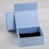 Caja de Almacenamiento de Joyería Azul Claro Brillante, Organizador de Anillos y Pendientes, Caja con Cajón para Joyería de Collar, Caja para Empaquetado de Joyería al por Mayor
