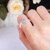 Anel de Cristal Branco Aquamarina Natural 3A Jingdong Jewelry Moda Alto Padrão Nicho Feminino Anel de Dedo Comida Joias Atacado