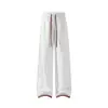 Otoño 2026 Nuevos Pantalones Deportivos Bordados de Bloques de Color Pierna Recta Pantalones Deportivos de Hoja Curva Pantalones con Estilo para Hombre Pantalones de Pierna Recta Holgados