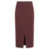 Saia de tricô cintura alta com fenda em estoque transfronteiriça para mulheres, vestido de tricô slim fit outono e inverno, saia de tricô cor sólida