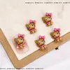 Accesorios de Arte para Uñas Gato Kt de Cuero Negro Cady Dibujo Animado Estéreo Lazo Hollokitty Accesorios Decorativos Desgastables para Uñas