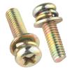 Tornillos de Tres Combinaciones con Cabeza de Pan de Ranura Cruzada de Zinc Recubierto de Color, Tornillos de Tres Combinaciones con Cabeza Redonda y Arandela de Resorte Plana M2.5/M3/M4/M5