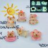 Acessórios de Resina DIY Animais Cartoon Luminosos Transparentes Capivara com Flor Mochila Segurando Grampo de Cabelo Laranja Elástico de Cabelo Fivela de Sapato