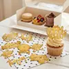 Estilo Ins Topper de Bolo de Acrílico para Ação de Graças Letras de Espelho Dourado Decoração de Cupcake de Acrílico