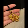 Nuevo Estilo Chino Antiguo Oro Brillante Diamante Carpa Collar Retro Lujo Ligero Gama Alta Exquisito Pez Dorado Colgante Collar