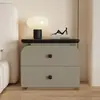 2026 Nuevo Sin Instalación Segunda Mano Estilo Crema Minimalista Moderno Sensación de Alta Gama Almacenamiento Dormitorio Mesita de Noche Madera