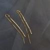 Plata de Ley s925 Línea para la Oreja Borla Larga Adelgazante Facial para Mujer Coreana Simple Elegante Sentido de Alta Gama Celebridad de Internet Colgante para la Oreja
