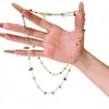 "Conoce el Arcoíris" Collar de Piedra Cuadrada Colorida con Dopamina Cadena para Clavícula Dulce y Exquisita de Verano La Más Fácil de Combinar Apilamiento