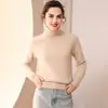 Suéter de cachemira 100% pura para mujer, cuello alto, otoño e invierno, holgado, informal, grueso, camisa de punto