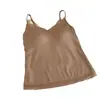 Chaleco de gel de terciopelo cepillado 2026 con escote en V de encaje y copas integradas, longitud extendida, camisola cálida