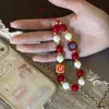 Muñeca Linda de Dibujos Animados Cadena de Mano Colgante Cadena para Teléfono Móvil Cámara CCD Cadena de Bolsa con Cuentas Colgante